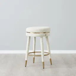 Sylvie White Boucle 67cm Counter Stool