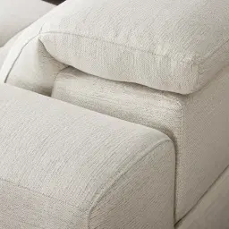 Pierce Shadow White Woven Fabric Corner Electric Recliner