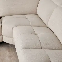 Pierce Warm Grey Woven Fabric Corner Electric Recliner