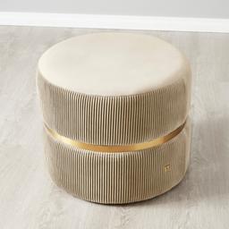 Hollis Cream Velvet Ottoman