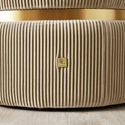 Hollis Cream Velvet Ottoman