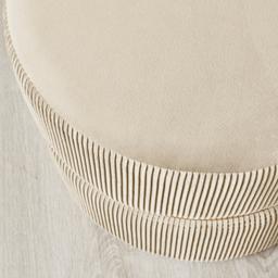 Hollis Cream Velvet Ottoman
