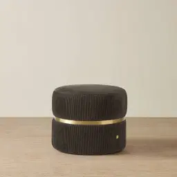 Hollis Mushroom Velvet Ottoman