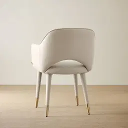 Adrianna Glacier Grey Vegan Leather Dining Chair