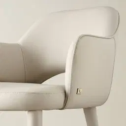 Adrianna Glacier Grey Vegan Leather Dining Chair