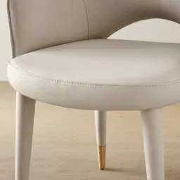 Adrianna Glacier Grey Vegan Leather Dining Chair