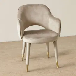 Adrianna Beige Velvet Dining Chair