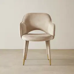 Adrianna Beige Velvet Dining Chair
