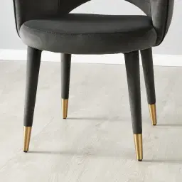 Adrianna Charcoal Velvet Dining Chair