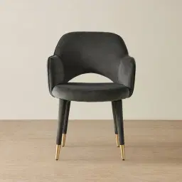 Adrianna Charcoal Velvet Dining Chair