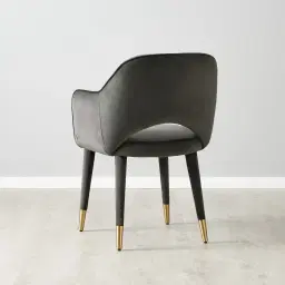 Adrianna Charcoal Velvet Dining Chair