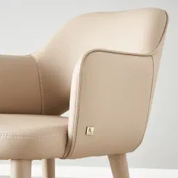 Adrianna Sand Beige Vegan Leather Dining Chair