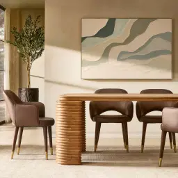 Adrianna Sand Beige Vegan Leather Dining Chair