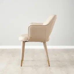 Adrianna Sand Beige Vegan Leather Dining Chair