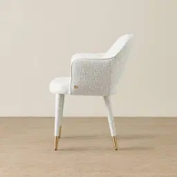 Adrianna Dove Grey Woven Fabric Dining Chair