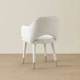 Adrianna Dove Grey Woven Fabric Dining Chair