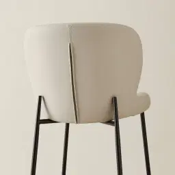 Hailey Glacier Grey Vegan Leather 67 cm Counter Stool - Black Legs