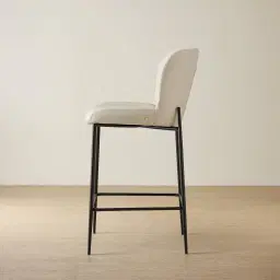 Hailey Glacier Grey Vegan Leather 67 cm Counter Stool - Black Legs