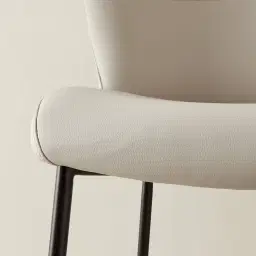 Hailey Glacier Grey Vegan Leather 67 cm Counter Stool - Black Legs