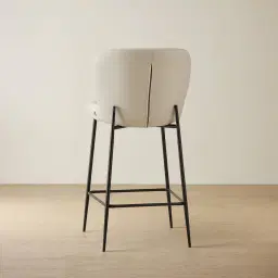 Hailey Glacier Grey Vegan Leather 67 cm Counter Stool - Black Legs