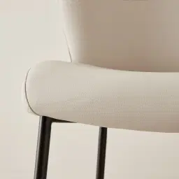 Hailey Glacier Grey Vegan Leather 67 cm Counter Stool - Black Legs