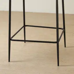 Hailey Glacier Grey Vegan Leather 67 cm Counter Stool - Black Legs