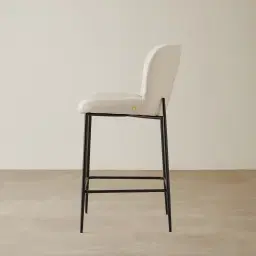 Hailey Glacier Grey Vegan Leather 67 cm Counter Stool - Black Legs