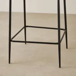 Hailey Glacier Grey Vegan Leather 67 cm Counter Stool - Black Legs