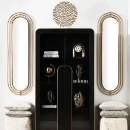 Oslo Dark Walnut Veneer Glass Display Cabinet