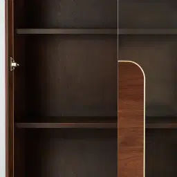 Oslo Dark Walnut Veneer Glass Display Cabinet