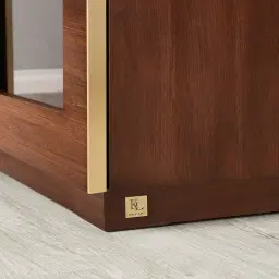 Oslo Dark Walnut Veneer Glass Display Cabinet