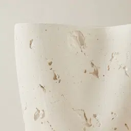 Zinnia 50cm White Cast Stone Ceramic Vase