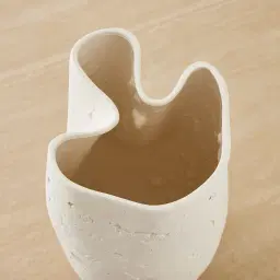 Zinnia 50cm White Cast Stone Ceramic Vase