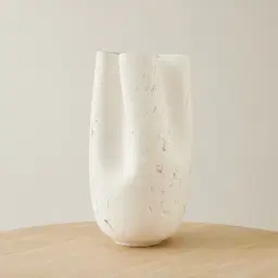 Zinnia 50cm White Cast Stone Ceramic Vase