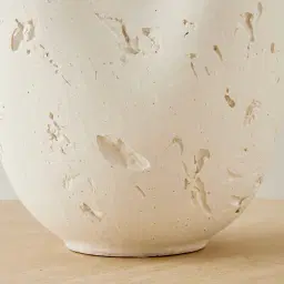 Zinnia 50cm White Cast Stone Ceramic Vase