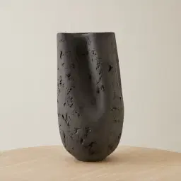 Zinnia 50cm Black Cast Stone Ceramic Vase