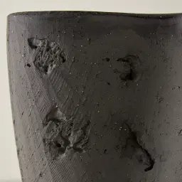 Zinnia 50cm Black Cast Stone Ceramic Vase