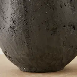Zinnia 50cm Black Cast Stone Ceramic Vase