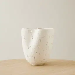 Zinnia 32.5cm White Cast Stone Ceramic Vase