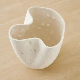 Zinnia 32.5cm White Cast Stone Ceramic Vase