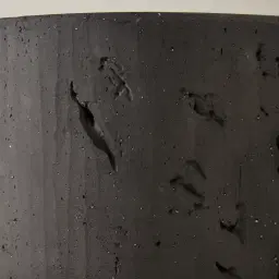 Zinnia 32.5cm Black Cast Stone Ceramic Vase