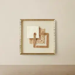 Serendipity Hemp Rope Shadow Box with Golden Frame