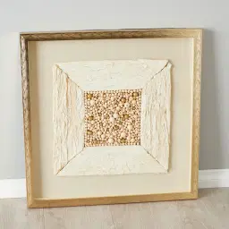 Closure Paper Pulp Shadow Box with Golden Frame