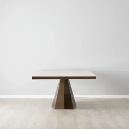 Vania Dark Bronze Dining Table with White Sintered Stone Top - 240x118cm