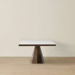 Vania Dark Bronze Dining Table with White Sintered Stone Top - 240x118cm