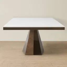 Vania Dark Bronze Dining Table with White Sintered Stone Top - 240x118cm