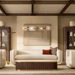 Clementine Beige Velvet 3-Seater Sofa