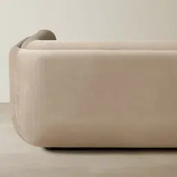 Clementine Beige Velvet 3-Seater Sofa