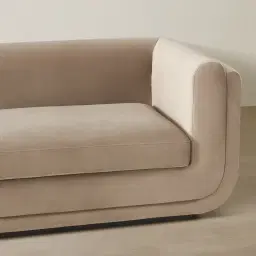 Clementine Beige Velvet 2-Seater Sofa