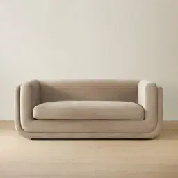 Clementine Beige Velvet 2-Seater Sofa